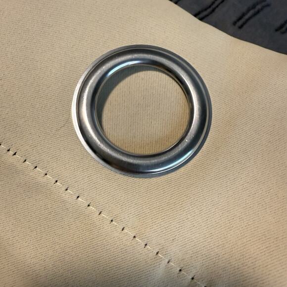 Beige Grommet Curtain Panel Set 52x86 100% Polyester (2 Panels) - Picture 4 of 7